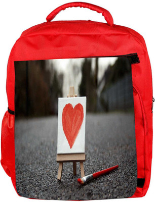 

Snoogg Eco Friendly Canvas Painted Heart Designer Backpack Rucksack School Travel Unisex Casual Canvas Bag Bookbag Satchel 5 L Backpack(Red)