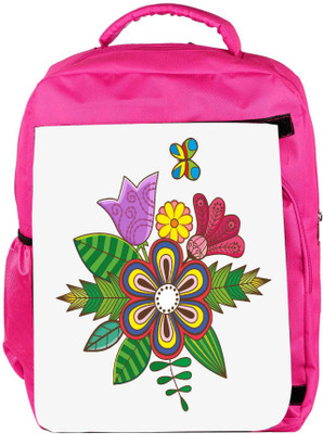 

Snoogg Eco Friendly Canvas Floral Background Backpack Rucksack School Travel Unisex Casual Canvas Bag Bookbag Satchel 5 L Backpack(Pink)