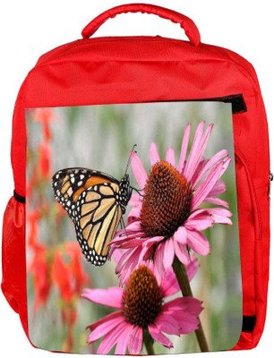 

Snoogg Eco Friendly Canvas Butterfly In Flower Designer Backpack Rucksack School Travel Unisex Casual Canvas Bag Bookbag Satchel 5 L Backpack(Red)