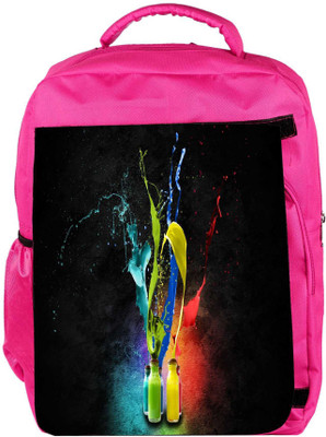 

Snoogg Eco Friendly Canvas Bottles Of Colors Designer Backpack Rucksack School Travel Unisex Casual Canvas Bag Bookbag Satchel 5 L Backpack(Pink)