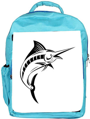 

Snoogg Eco Friendly Canvas Blue Marlin Jumping Backpack Rucksack School Travel Unisex Casual Canvas Bag Bookbag Satchel 5 L Backpack(Blue)