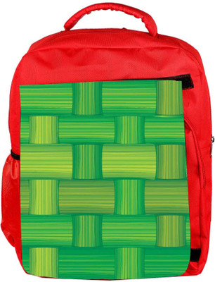 

Snoogg Eco Friendly Canvas Green Bamboo Mat Seamless Vector Texture Backpack Rucksack School Travel Unisex Casual Canvas Bag Bookbag Satchel 5 L Backpack(Red)