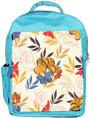 

Snoogg Eco Friendly Canvas Multicolor Petals Designer Backpack Rucksack School Travel Unisex Casual Canvas Bag Bookbag Satchel 5 L Backpack(Blue)