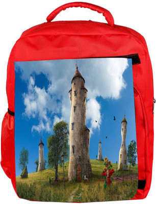 

Snoogg Eco Friendly Canvas Old Times House Designer Backpack Rucksack School Travel Unisex Casual Canvas Bag Bookbag Satchel 5 L Backpack(Red)