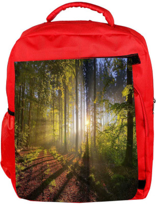 

Snoogg Eco Friendly Canvas Patternd Dense Forest Designer Backpack Rucksack School Travel Unisex Casual Canvas Bag Bookbag Satchel 5 L Backpack(Red)