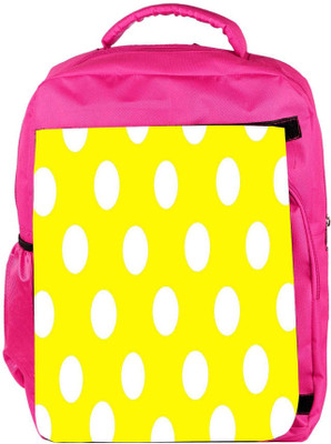 

Snoogg Eco Friendly Canvas Yellow Polka Dot Backpack Rucksack School Travel Unisex Casual Canvas Bag Bookbag Satchel 5 L Backpack(Pink)