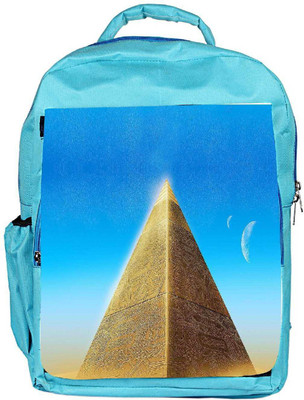 

Snoogg Eco Friendly Canvas Pyramid Moons Backpack Rucksack School Travel Unisex Casual Canvas Bag Bookbag Satchel 5 L Backpack(Blue)