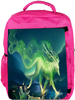 

Snoogg Eco Friendly Canvas Mysterious Deer Designer Backpack Rucksack School Travel Unisex Casual Canvas Bag Bookbag Satchel 5 L Backpack(Pink)