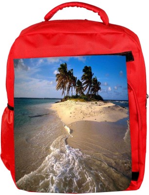 

Snoogg Eco Friendly Canvas Beach View Designer Backpack Rucksack School Travel Unisex Casual Canvas Bag Bookbag Satchel 5 L Backpack(Red)