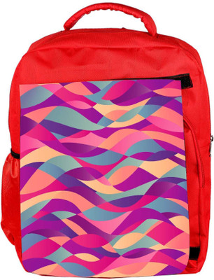 

Snoogg Eco Friendly Canvas Mosaic Abstract Wave Background Colorful Abstract Hand Drawn Pattern Backpack Rucksack School Travel Unisex Casual Canvas Bag Bookbag Satchel 5 L Backpack(Red)