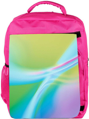 

Snoogg Eco Friendly Canvas Multicolor Waves Designer Backpack Rucksack School Travel Unisex Casual Canvas Bag Bookbag Satchel 5 L Backpack(Pink)