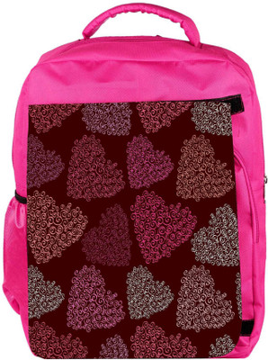 

Snoogg Eco Friendly Canvas Multicolor Hearts Designer Backpack Rucksack School Travel Unisex Casual Canvas Bag Bookbag Satchel 5 L Backpack(Pink)