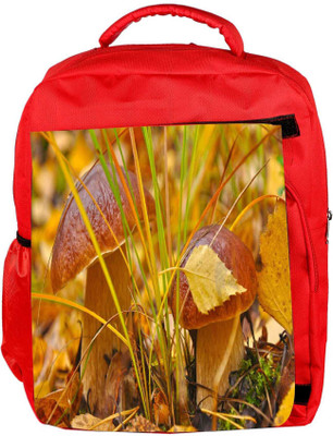 

Snoogg Eco Friendly Canvas Orange Mushroom Designer Backpack Rucksack School Travel Unisex Casual Canvas Bag Bookbag Satchel 5 L Backpack(Red)