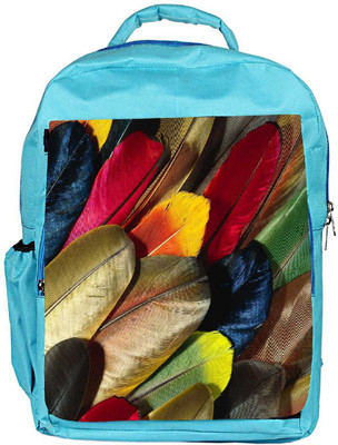 

Snoogg Eco Friendly Canvas Plumas De Colores Designer Backpack Rucksack School Travel Unisex Casual Canvas Bag Bookbag Satchel 5 L Backpack(Blue)