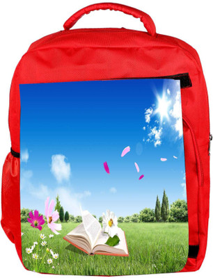 

Snoogg Eco Friendly Canvas Open Book Designer Backpack Rucksack School Travel Unisex Casual Canvas Bag Bookbag Satchel 5 L Backpack(Red)