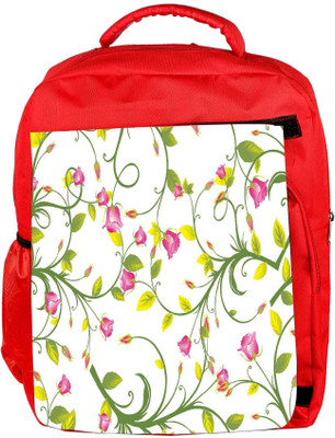 

Snoogg Eco Friendly Canvas Pink Floral Designer Backpack Rucksack School Travel Unisex Casual Canvas Bag Bookbag Satchel 5 L Backpack(Red)