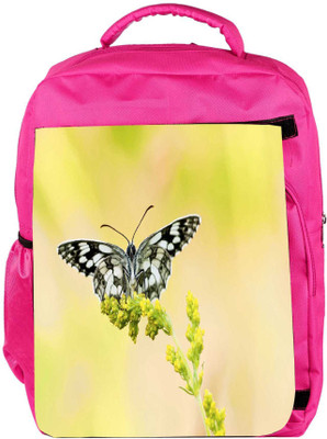 

Snoogg Eco Friendly Canvas Black And Grey Butterfly Designer Backpack Rucksack School Travel Unisex Casual Canvas Bag Bookbag Satchel 5 L Backpack(Pink)