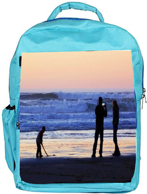 

Snoogg Eco Friendly Canvas Beach People Backpack Rucksack School Travel Unisex Casual Canvas Bag Bookbag Satchel 5 L Backpack(Blue)