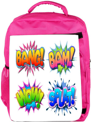 

Snoogg Eco Friendly Canvas Bang Bam Wow Splat Backpack Rucksack School Travel Unisex Casual Canvas Bag Bookbag Satchel 5 L Backpack(Pink)