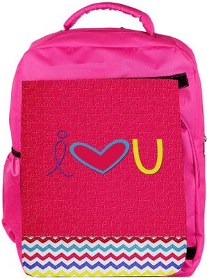 

Snoogg Eco Friendly Canvas I Love You Minimal Backpack Rucksack School Travel Unisex Casual Canvas Bag Bookbag Satchel 5 L Backpack(Pink)