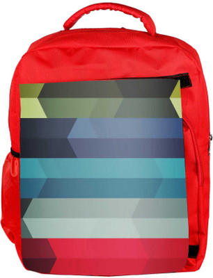 

Snoogg Eco Friendly Canvas Abstract Colorful Strips Designer Backpack Rucksack School Travel Unisex Casual Canvas Bag Bookbag Satchel 5 L Backpack(Red)