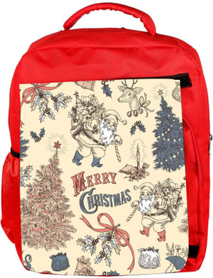 

Snoogg Eco Friendly Canvas Merry Christmas Designer Backpack Rucksack School Travel Unisex Casual Canvas Bag Bookbag Satchel 5 L Backpack(Red)