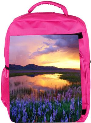 

Snoogg Eco Friendly Canvas Purple Flower Designer Backpack Rucksack School Travel Unisex Casual Canvas Bag Bookbag Satchel 5 L Backpack(Pink)