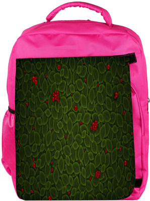 

Snoogg Eco Friendly Canvas Leaves With Berry Designer Backpack Rucksack School Travel Unisex Casual Canvas Bag Bookbag Satchel 5 L Backpack(Pink)