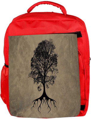 

Snoogg Eco Friendly Canvas Tree Silhouette Designer Backpack Rucksack School Travel Unisex Casual Canvas Bag Bookbag Satchel 5 L Backpack(Red)