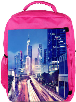 

Snoogg Eco Friendly Canvas Colorful Roads Designer Backpack Rucksack School Travel Unisex Casual Canvas Bag Bookbag Satchel 5 L Backpack(Pink)