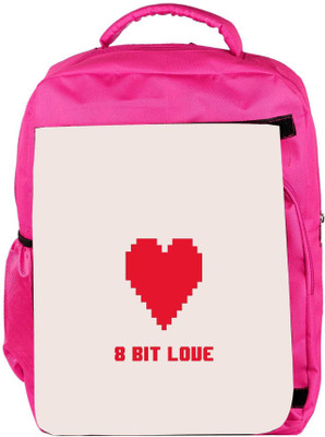 

Snoogg Eco Friendly Canvas 8 Bit Love Backpack Rucksack School Travel Unisex Casual Canvas Bag Bookbag Satchel 5 L Backpack(Pink)