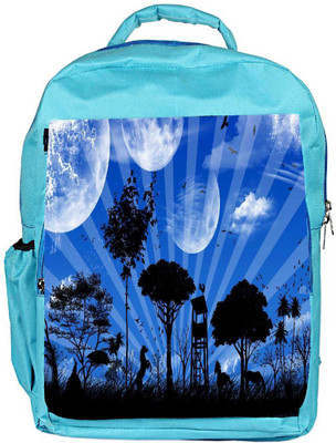 

Snoogg Eco Friendly Canvas Abstract Blue Nature Designer Backpack Rucksack School Travel Unisex Casual Canvas Bag Bookbag Satchel 5 L Backpack(Blue)