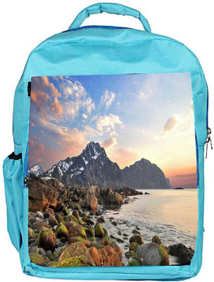 

Snoogg Eco Friendly Canvas Rocks On The River Side Designer Backpack Rucksack School Travel Unisex Casual Canvas Bag Bookbag Satchel 5 L Backpack(Blue)