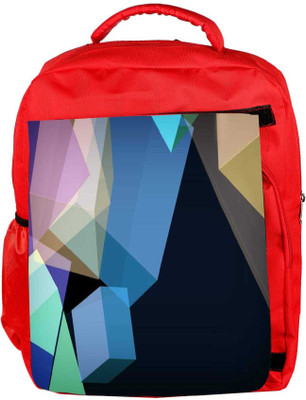 

Snoogg Eco Friendly Canvas Polygon Abstract 2543 Backpack Rucksack School Travel Unisex Casual Canvas Bag Bookbag Satchel 5 L Backpack(Red)