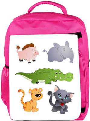 

Snoogg Eco Friendly Canvas Cute Animals Vectors Backpack Rucksack School Travel Unisex Casual Canvas Bag Bookbag Satchel 5 L Backpack(Pink)