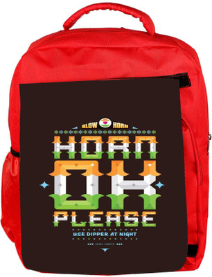 

Snoogg Eco Friendly Canvas Horn Ok Please 2744 Backpack Rucksack School Travel Unisex Casual Canvas Bag Bookbag Satchel 5 L Backpack(Red)