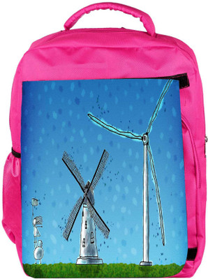 

Snoogg Eco Friendly Canvas Windmill Designer Backpack Rucksack School Travel Unisex Casual Canvas Bag Bookbag Satchel 5 L Backpack(Pink)