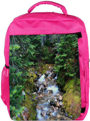 

Snoogg Eco Friendly Canvas White Water Flowing Designer Backpack Rucksack School Travel Unisex Casual Canvas Bag Bookbag Satchel 5 L Backpack(Pink)