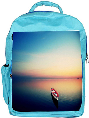 

Snoogg Eco Friendly Canvas Empty Boat Under The Dusk Sky Designer Backpack Rucksack School Travel Unisex Casual Canvas Bag Bookbag Satchel 5 L Backpack(Blue)