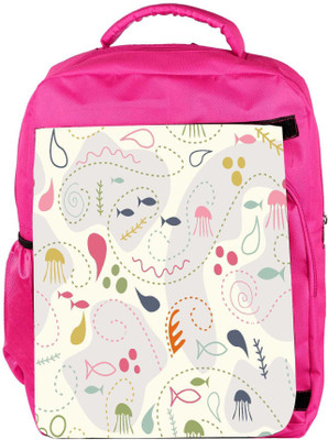 

Snoogg Eco Friendly Canvas Fish World Designer Backpack Rucksack School Travel Unisex Casual Canvas Bag Bookbag Satchel 5 L Backpack(Pink)