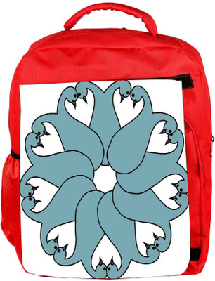 

Snoogg Eco Friendly Canvas Floral Peacock Faces Backpack Rucksack School Travel Unisex Casual Canvas Bag Bookbag Satchel 5 L Backpack(Red)