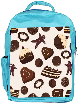 

Snoogg Eco Friendly Canvas Brown Chocolates Designer Backpack Rucksack School Travel Unisex Casual Canvas Bag Bookbag Satchel 5 L Backpack(Blue)