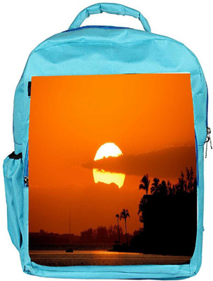 

Snoogg Eco Friendly Canvas Sunrise Designer Backpack Rucksack School Travel Unisex Casual Canvas Bag Bookbag Satchel 5 L Backpack(Blue)