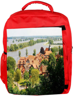 

Snoogg Eco Friendly Canvas Orange Roof Houses Designer Backpack Rucksack School Travel Unisex Casual Canvas Bag Bookbag Satchel 5 L Backpack(Red)