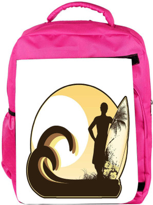 

Snoogg Eco Friendly Canvas Summer Illustration Backpack Rucksack School Travel Unisex Casual Canvas Bag Bookbag Satchel 5 L Backpack(Pink)