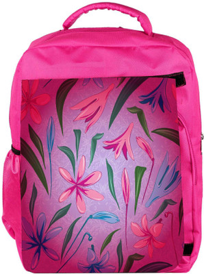 

Snoogg Eco Friendly Canvas Colorful Petals Designer Backpack Rucksack School Travel Unisex Casual Canvas Bag Bookbag Satchel 5 L Backpack(Pink)