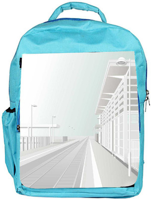 

Snoogg Eco Friendly Canvas White Platform Designer Backpack Rucksack School Travel Unisex Casual Canvas Bag Bookbag Satchel 5 L Backpack(Blue)