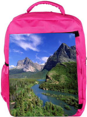 

Snoogg Eco Friendly Canvas Abstract Lake Nature Designer Backpack Rucksack School Travel Unisex Casual Canvas Bag Bookbag Satchel 5 L Backpack(Pink)