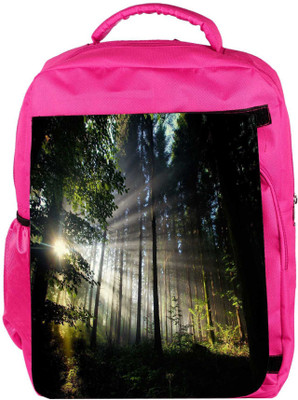

Snoogg Eco Friendly Canvas Abstract Tall Trees Designer Backpack Rucksack School Travel Unisex Casual Canvas Bag Bookbag Satchel 5 L Backpack(Pink)