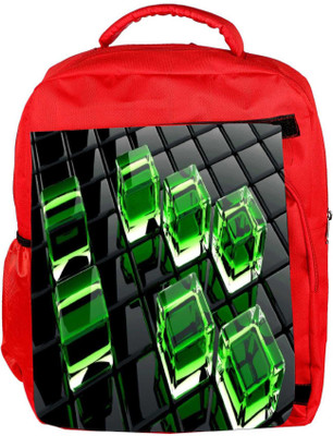 

Snoogg Eco Friendly Canvas Green Cube Designer Backpack Rucksack School Travel Unisex Casual Canvas Bag Bookbag Satchel 5 L Backpack(Red)